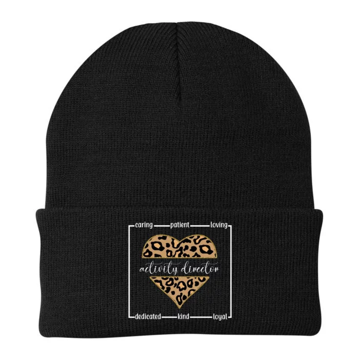 Activity Director Leopard Heart Knit Cap Winter Beanie