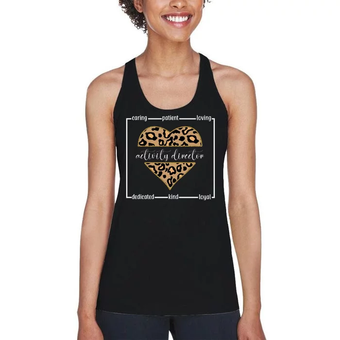 Activity Director Leopard Heart Women's Racerback Tank