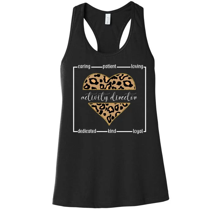 Activity Director Leopard Heart Women's Racerback Tank