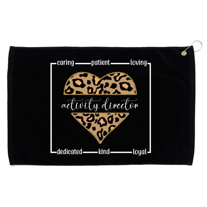 Activity Director Leopard Heart Grommeted Golf Towel