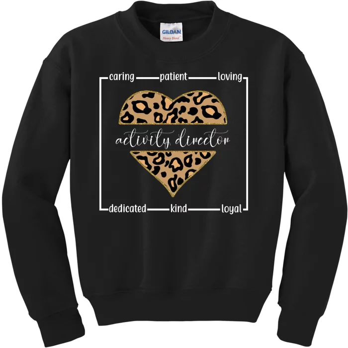 Activity Director Leopard Heart Kids Sweatshirt