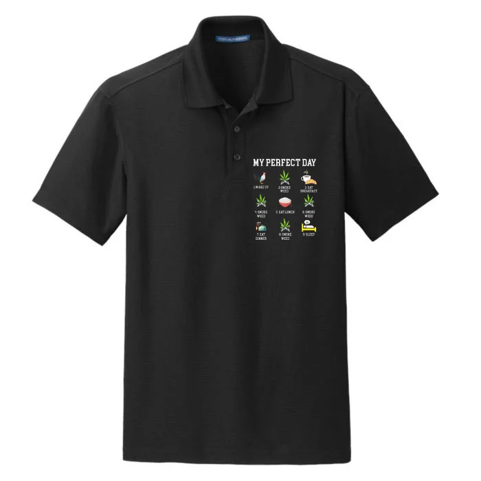 All Day Long Weed Lover Outfit Dry Zone Grid Performance Polo