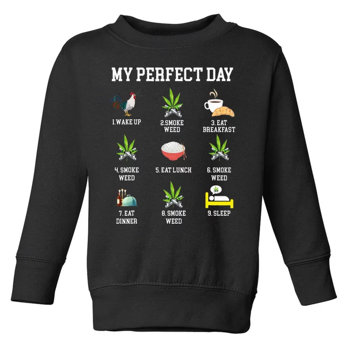 All Day Long Weed Lover Outfit Toddler Sweatshirt