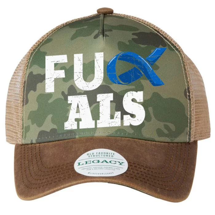 ALS Disease Lou Gehrig's Blue Ribbon Neurological Disorders Legacy Tie Dye Trucker Hat