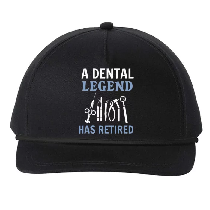 A Dental Legend Has Retired Funny Dentist Retirement Gift Snapback Five-Panel Rope Hat