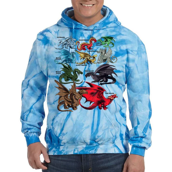 Awesome Dragon Lovers Types Of Dragons Gift Tie Dye Hoodie