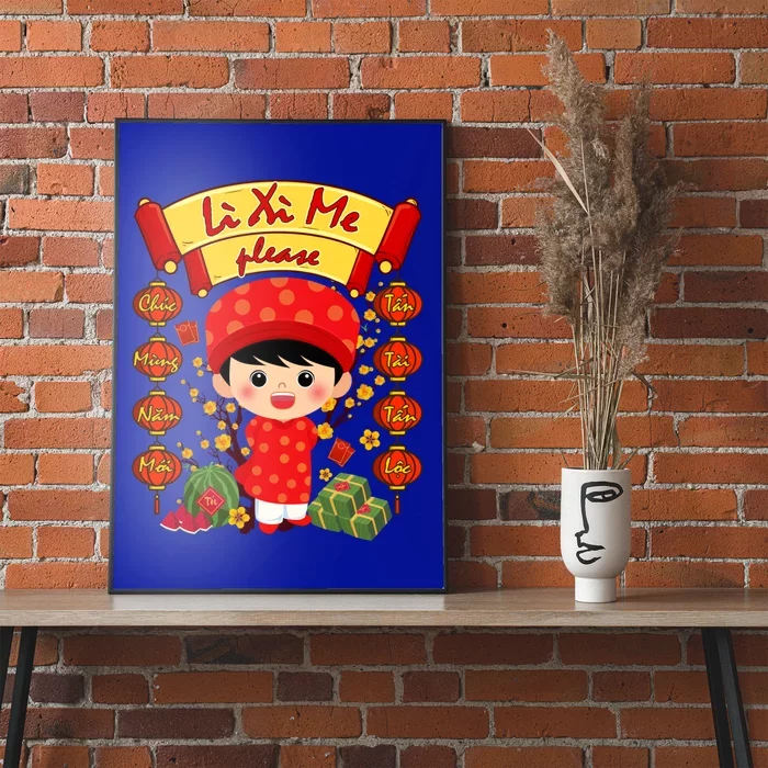 Ao Dai Li Xi Me Vietnamese Tet New Year Cool Gift Poster