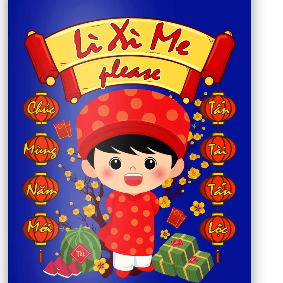 Ao Dai Li Xi Me Vietnamese Tet New Year Cool Gift Poster