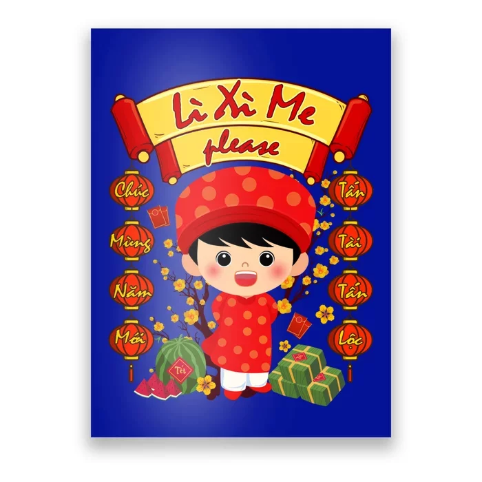 Ao Dai Li Xi Me Vietnamese Tet New Year Cool Gift Poster