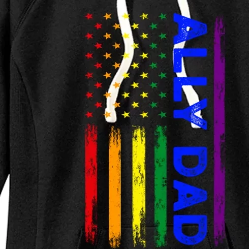 Ally Dad Lgbt Pride Cool Gift Women's Fleece Hoodie