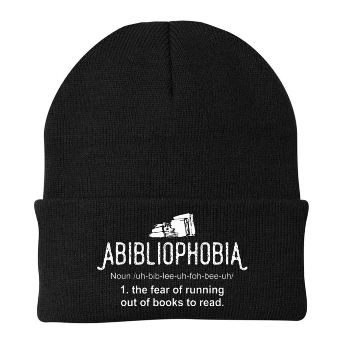 Abibliophobia Definition Librarian Reading Knit Cap Winter Beanie