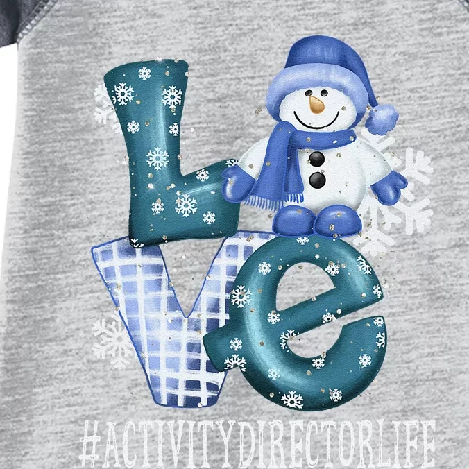 Activity Director Love Snowman Funny Winter Season Christmas Infant Baby Jersey Bodysuit