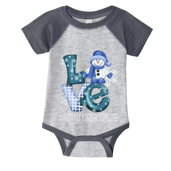 Activity Director Love Snowman Funny Winter Season Christmas Infant Baby Jersey Bodysuit