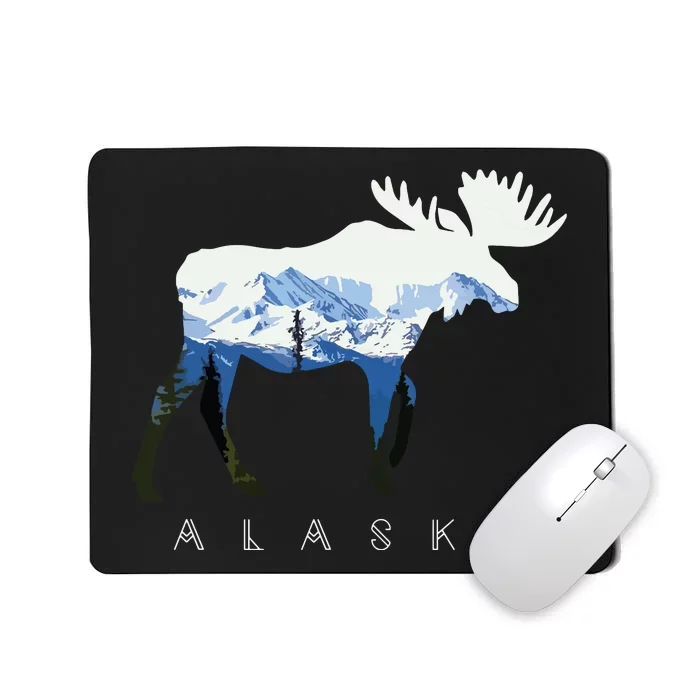 Alaska Day Moose Snowy Mountain Mousepad