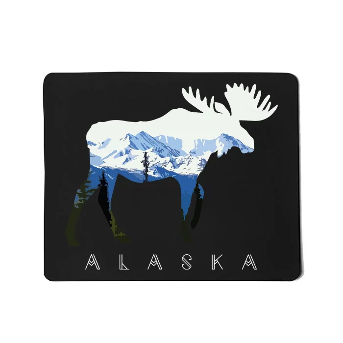 Alaska Day Moose Snowy Mountain Mousepad