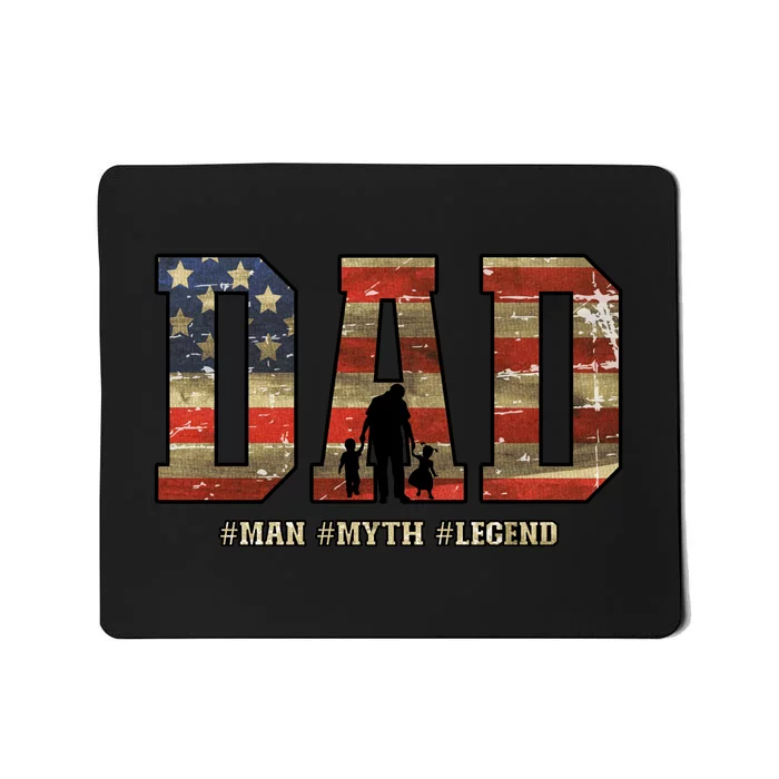 American Dad Man Myth Legend Fathers Day 4th Of July Mousepad