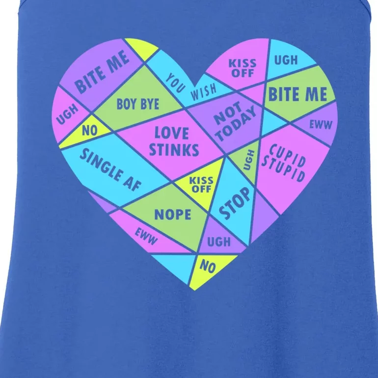 Antivalentines Day Mosaic Heart Singles Awareness Day Gift Ladies Essential Tank