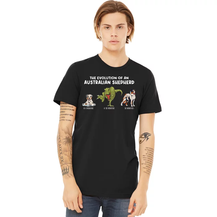 Aussie Dog Mom The Evolution Of An Australian Shepherd Premium T-Shirt