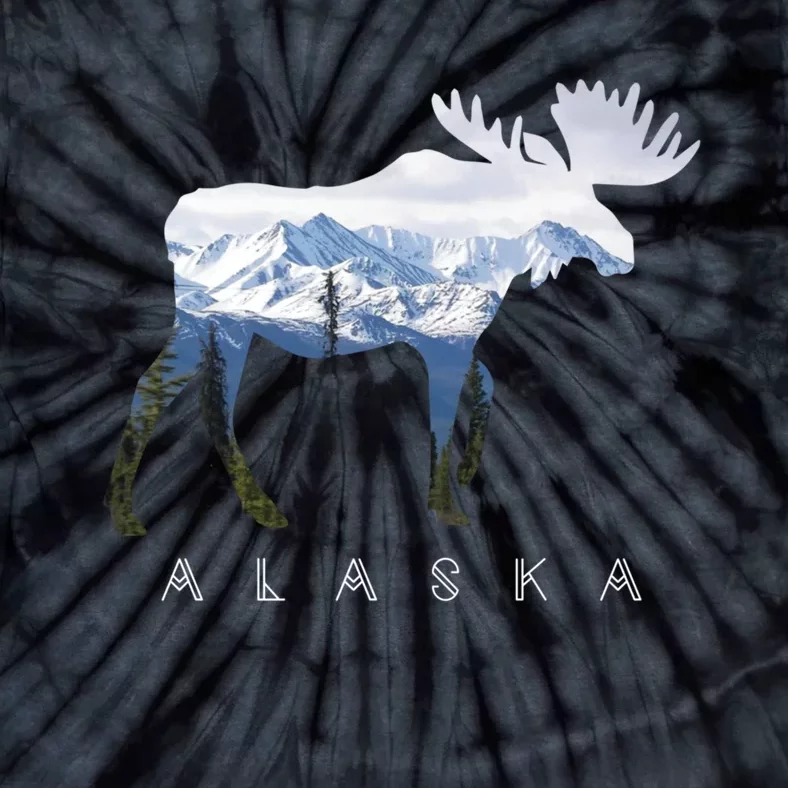 Alaska Day Moose Snowy Mountain Cute Gift Alaskan Tourist Gift Tie-Dye T-Shirt