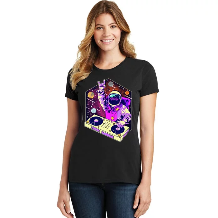 Astronaut DJ Music Psychedelic Psytrance Techno EDM Festival Women's T-Shirt