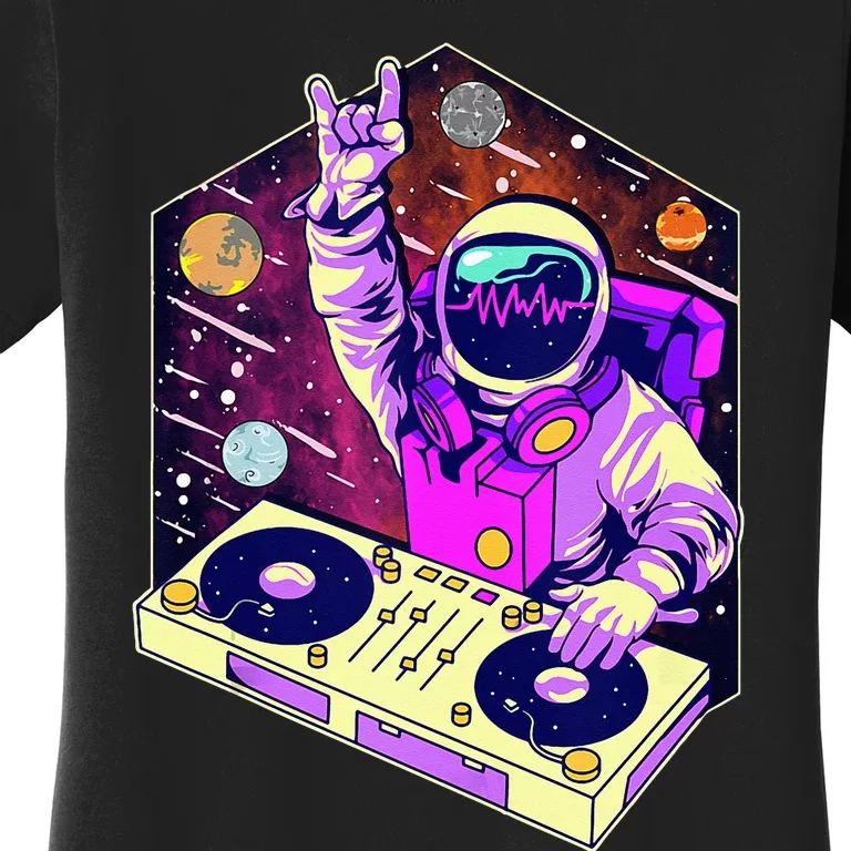 Astronaut DJ Music Psychedelic Psytrance Techno EDM Festival Women's T-Shirt