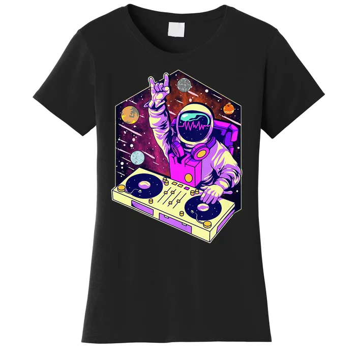 Astronaut DJ Music Psychedelic Psytrance Techno EDM Festival Women's T-Shirt