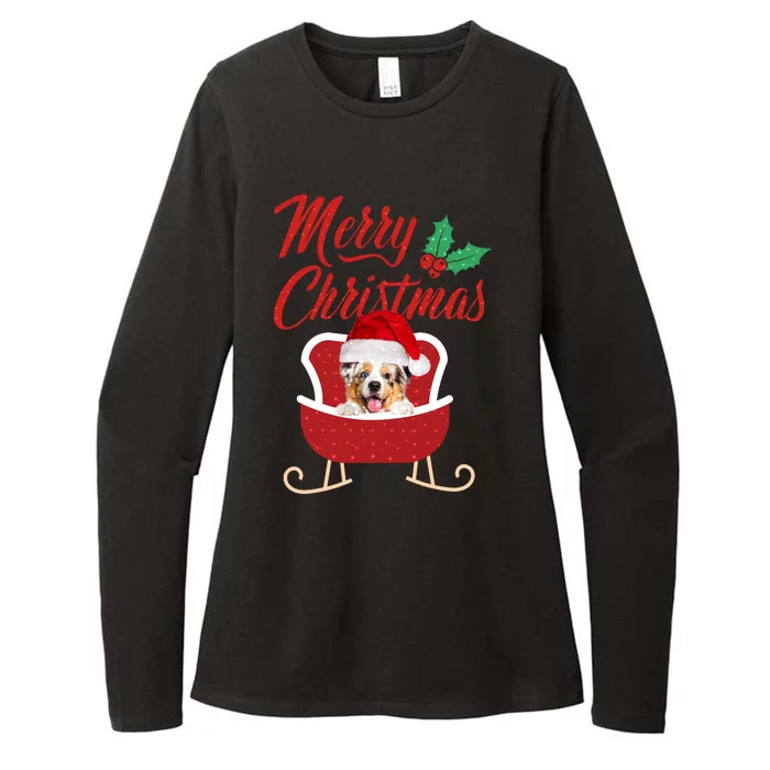 Aussie Dog Merry Christmas Design For The Holiday Season! Womens CVC Long Sleeve Shirt