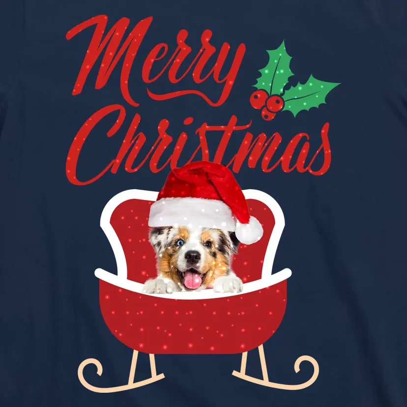 Aussie Dog Merry Christmas Design For The Holiday Season! T-Shirt