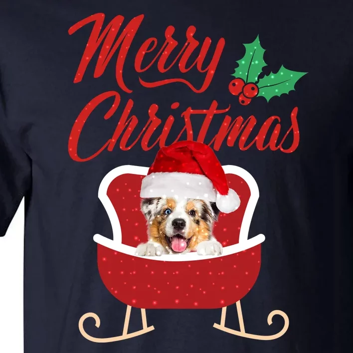 Aussie Dog Merry Christmas Design For The Holiday Season! Tall T-Shirt