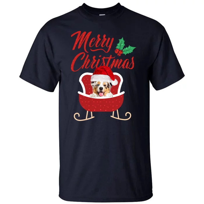 Aussie Dog Merry Christmas Design For The Holiday Season! Tall T-Shirt