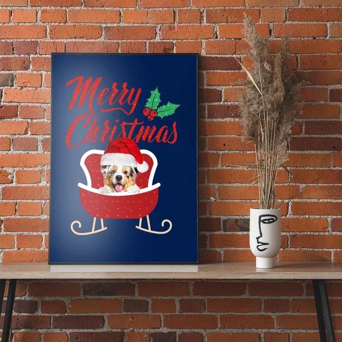 Aussie Dog Merry Christmas Design For The Holiday Season! Poster