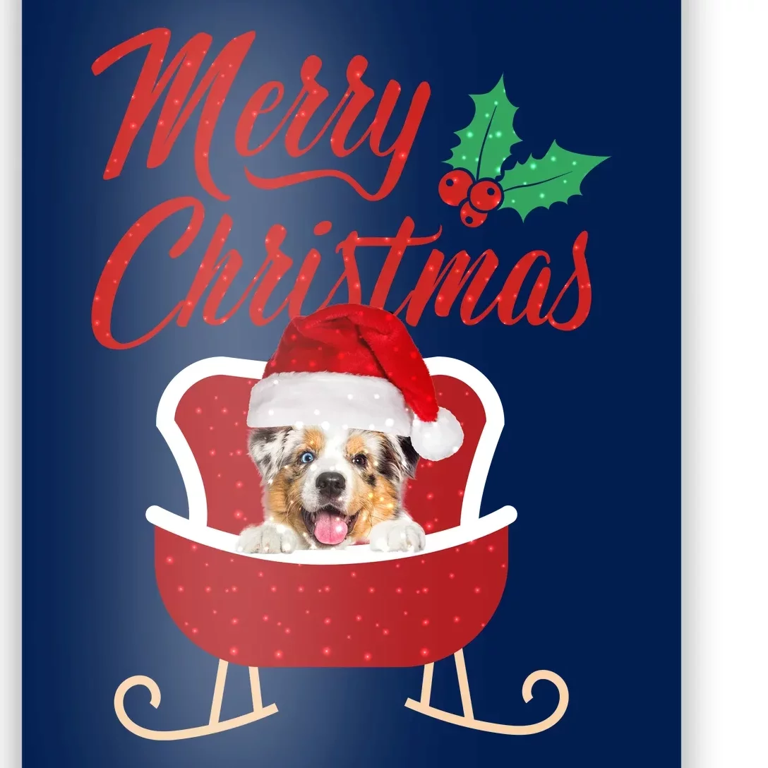 Aussie Dog Merry Christmas Design For The Holiday Season! Poster