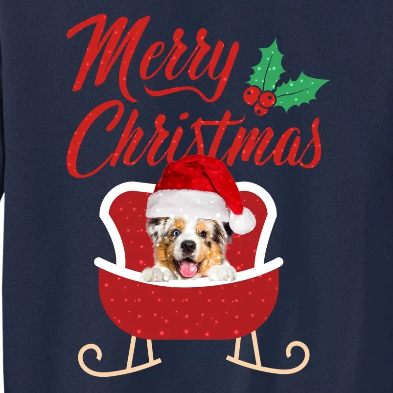 Aussie Dog Merry Christmas Design For The Holiday Season! Tall Sweatshirt