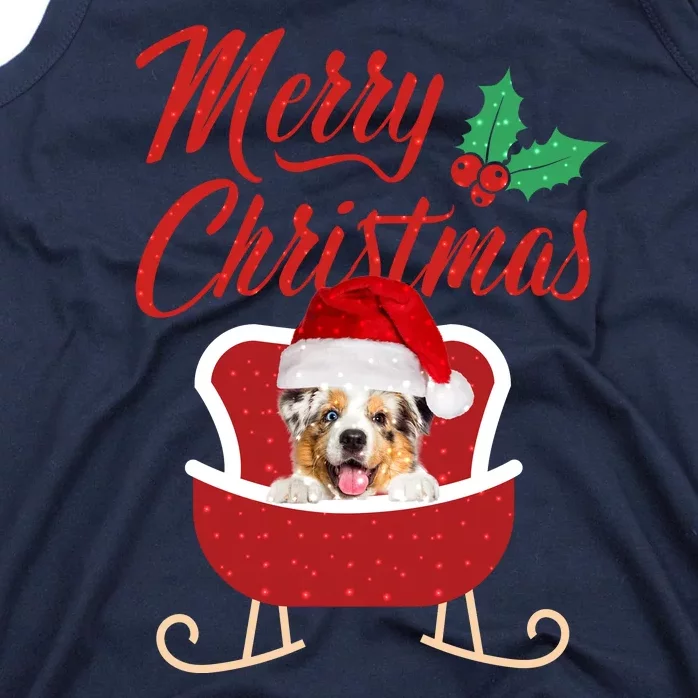 Aussie Dog Merry Christmas Design For The Holiday Season! Tank Top