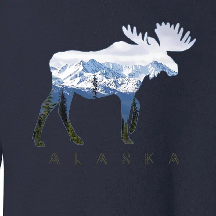 Alaska Day Moose Snowy Mountain Alaskan Tourist Toddler Sweatshirt