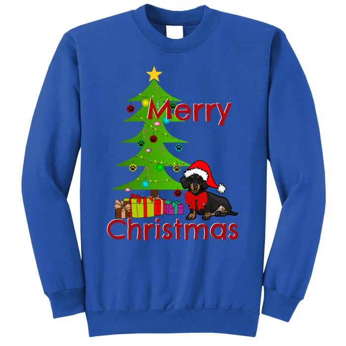 Adorable Dachshund Merry Christmas Funny Doxie Lover Cute Gift Tall Sweatshirt