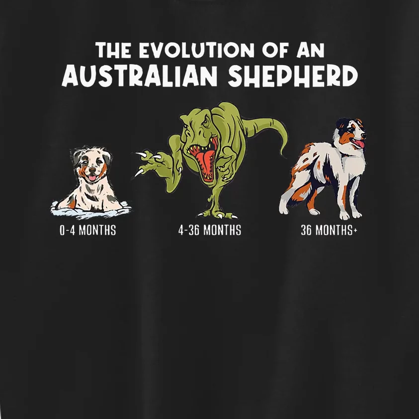 Aussie Dog Mom The Evolution Of An Australian Shepherd Kids Sweatshirt