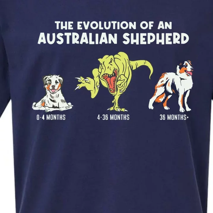 Aussie Dog Mom The Evolution Of An Australian Shepherd Sueded Cloud Jersey T-Shirt