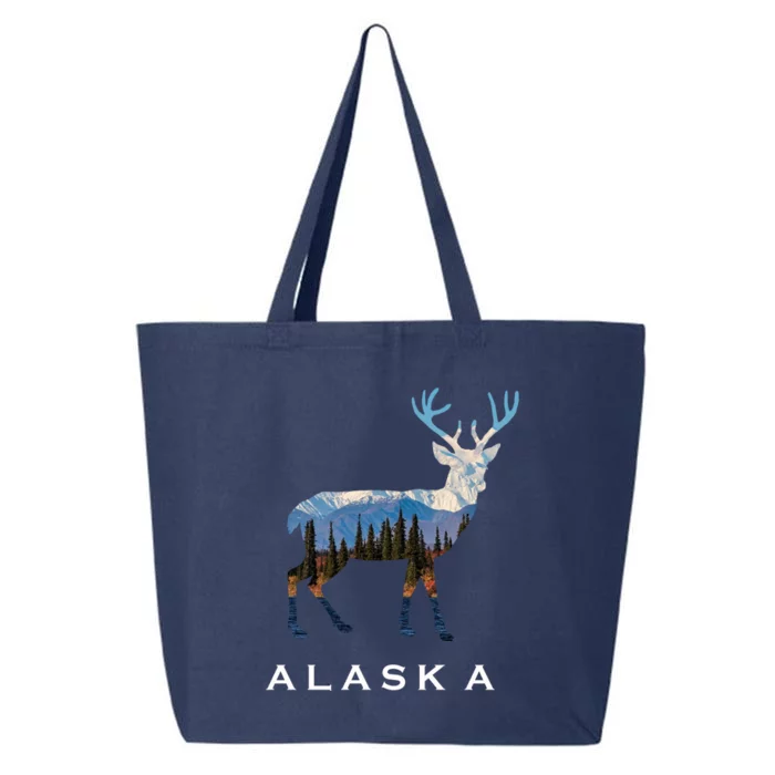 Alaska Day Moose Snowy Mountain Cute Gift Alaskan Tourist Gift 25L Jumbo Tote