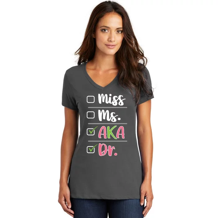 AKA Doctor Medical Worker Appreciation Graduation Women's V-Neck T-Shirt