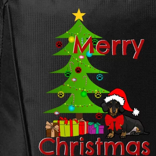 Adorable Dachshund Merry Christmas Funny Doxie Lover Gift City Backpack