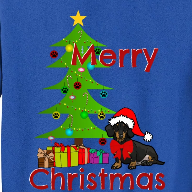 Adorable Dachshund Merry Christmas Funny Doxie Lover Gift Tall Sweatshirt