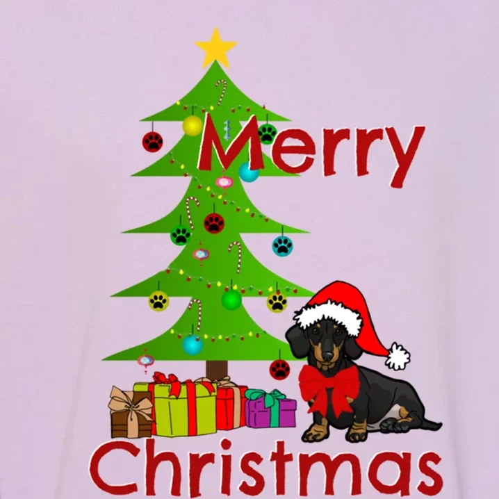 Adorable Dachshund Merry Christmas Funny Doxie Lover Gift Garment-Dyed Sweatshirt