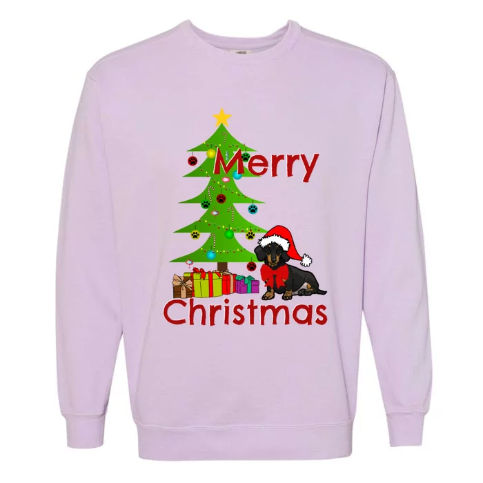 Adorable Dachshund Merry Christmas Funny Doxie Lover Gift Garment-Dyed Sweatshirt