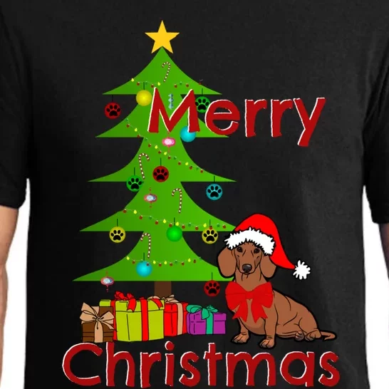 Adorable Dachshund Merry Christmas Funny Doxie Lover Gift Pajama Set