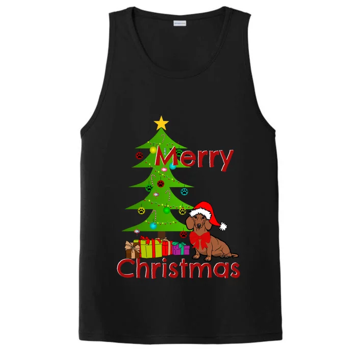 Adorable Dachshund Merry Christmas Funny Doxie Lover Gift Performance Tank