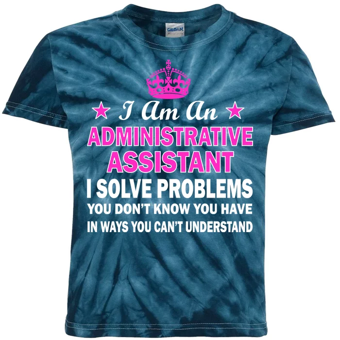 Administrative Assistant Solving Problems Kids Tie-Dye T-Shirt