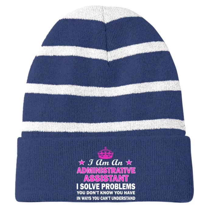 Administrative Professional Assistant Solve Problems Striped Beanie with Solid Band