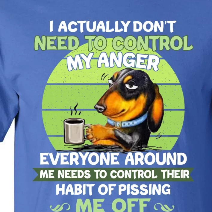 Actually Dont Need To Control My Anger Funny Dachshund Tall T-Shirt