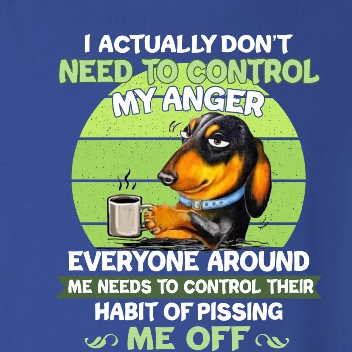 Actually Dont Need To Control My Anger Funny Dachshund Toddler Long Sleeve Shirt